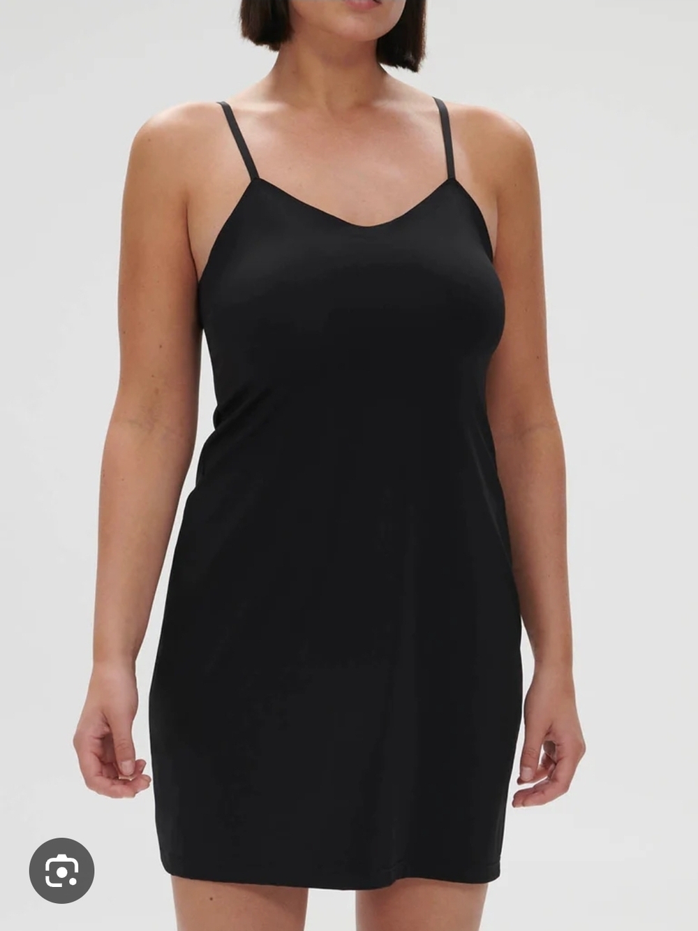 Tahari Black Slip Chemise with Adjustable Spaghetti Straps